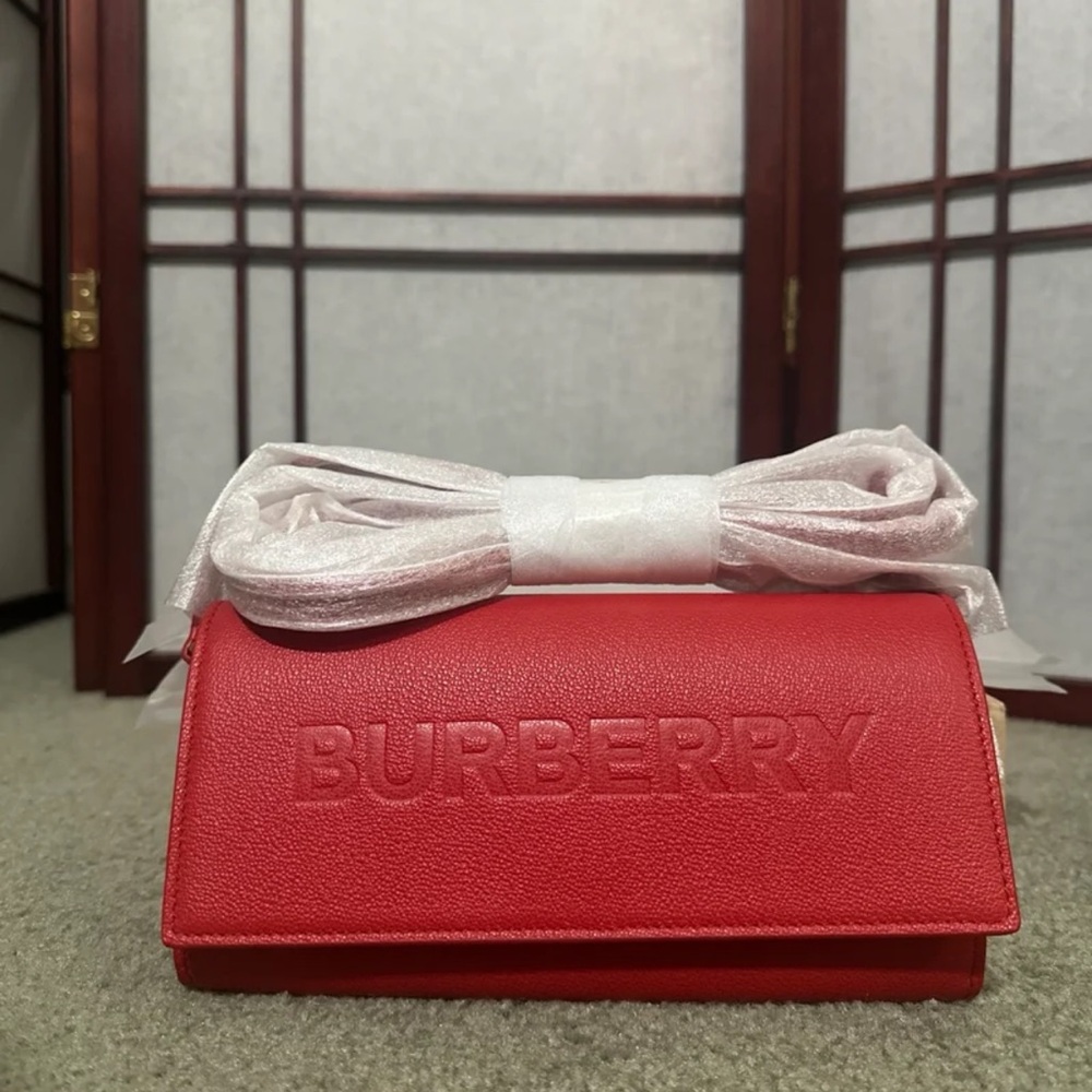 Burberry Henley Esm Embossed Smooth Leather Crossbody Bag